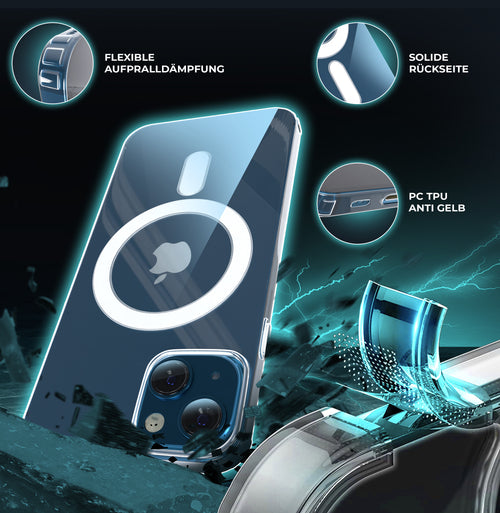 Printesent MagSafe Clear Case für iPhone 12–16 – Transparente Schutzhülle mit Magnetring