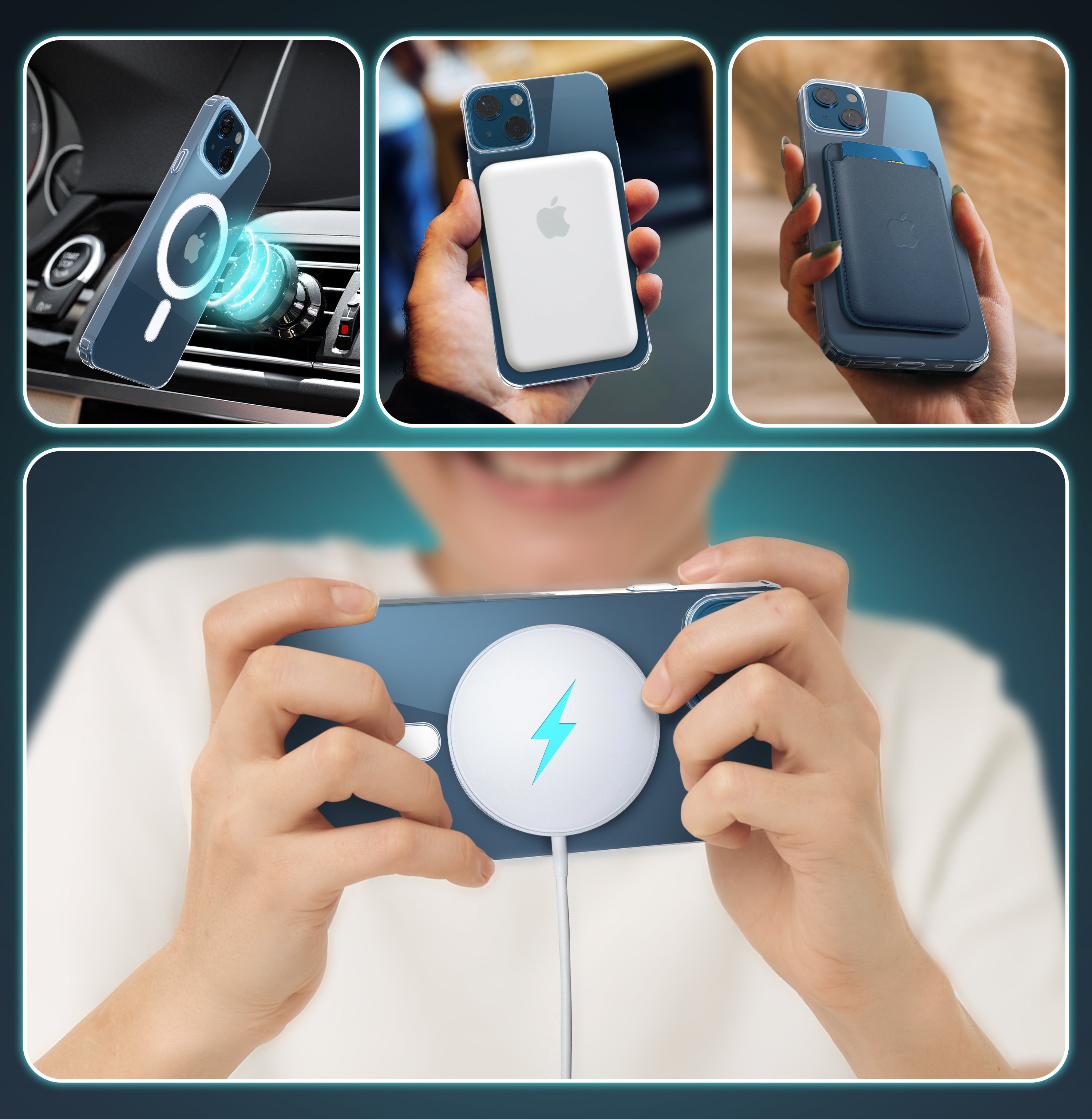 Printesent MagSafe Clear Case für iPhone 12–16 – Transparente Schutzhülle mit Magnetring